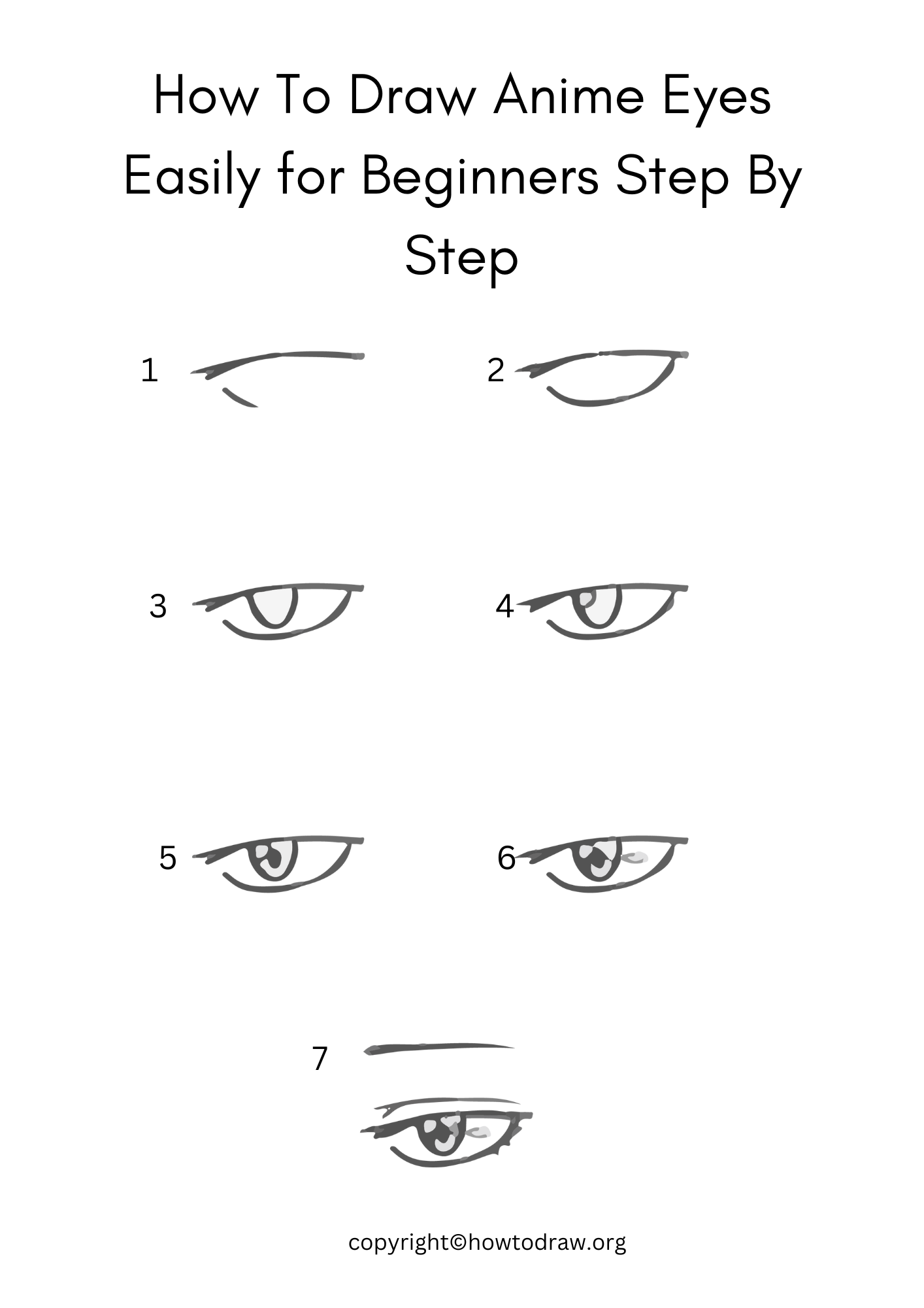 How To Draw Anime Eyes Step By Step For Kids Beginners How To Draw Anime Eyes Step By Step For Kids Beginners