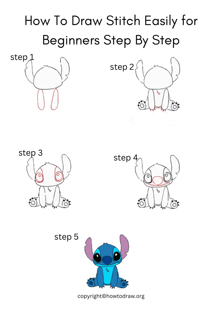 How To Draw Stitch Step By Step – For Kids & Beginners