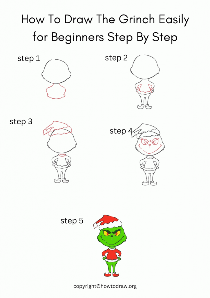 How To Draw The Grinch Easily for Beginners Step By Step