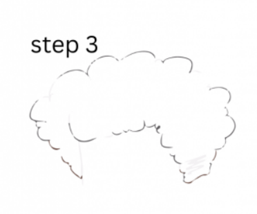 how to draw curly hair step 3