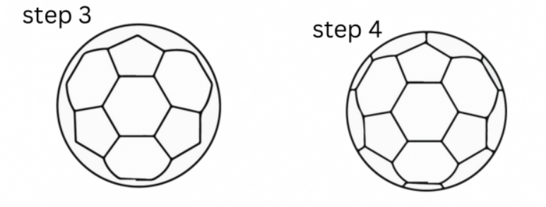 how to draw a football step 3 & 4