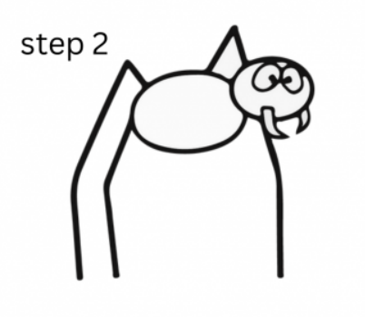 how to draw a spider step 2