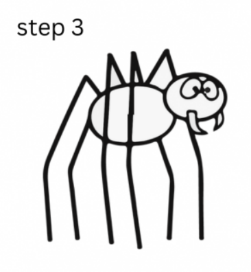 how to draw a spider step 3