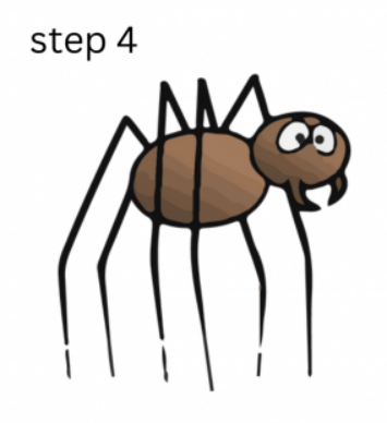 how to draw a spider step 4