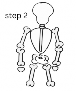 how to draw a skeleton