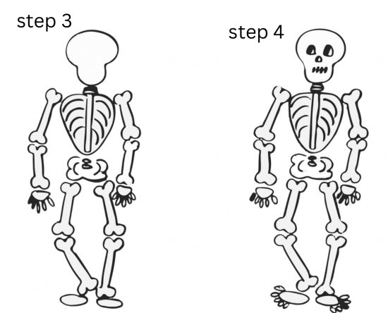 how to draw skeleton