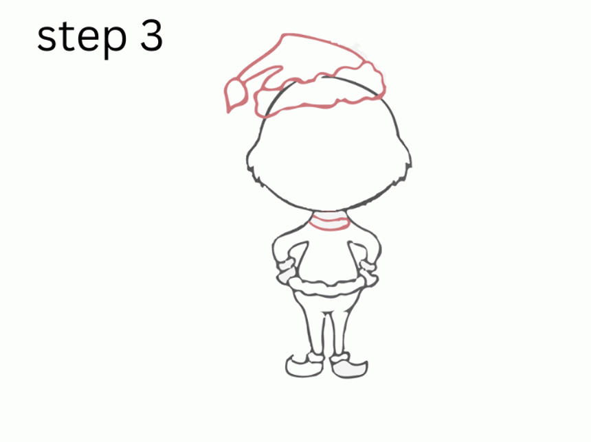 how to draw grinch step 3