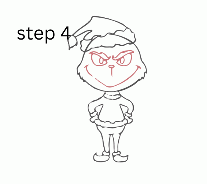 how to draw grinch step 4