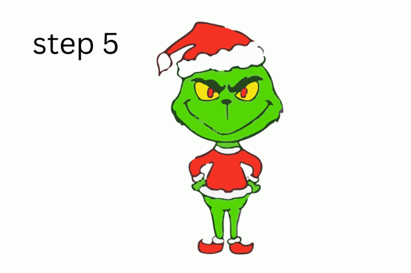 how to draw grinch step 5