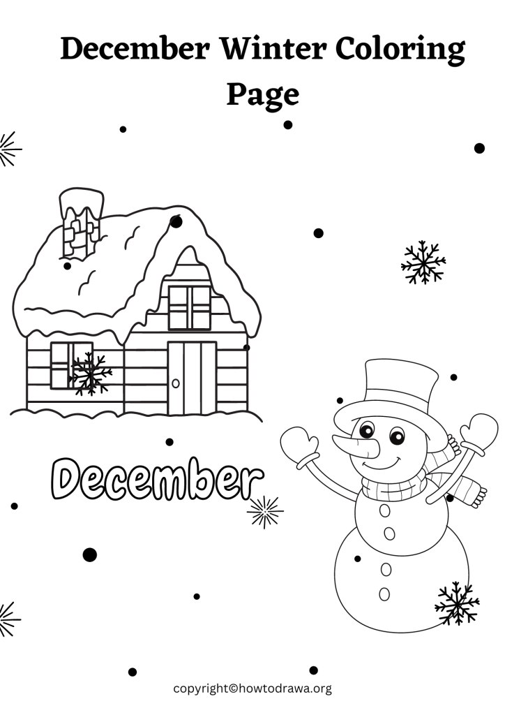 December Winter Coloring Page