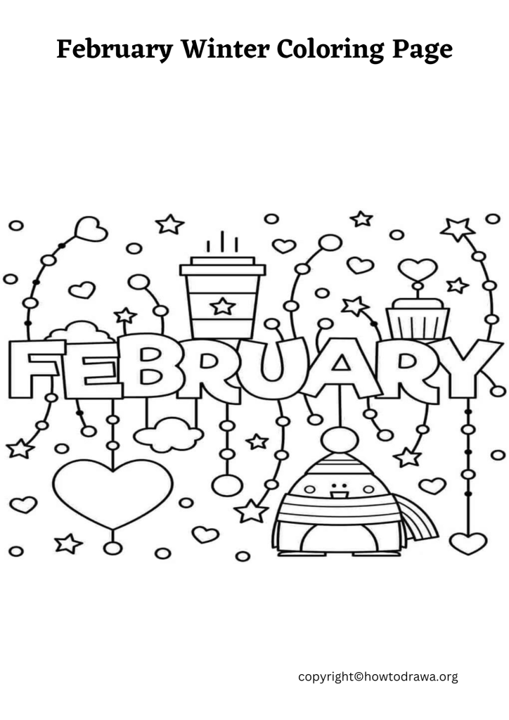 February Winter Coloring Page