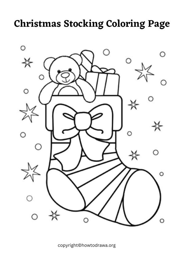 Free Christmas Stocking Coloring Sheets for Kids