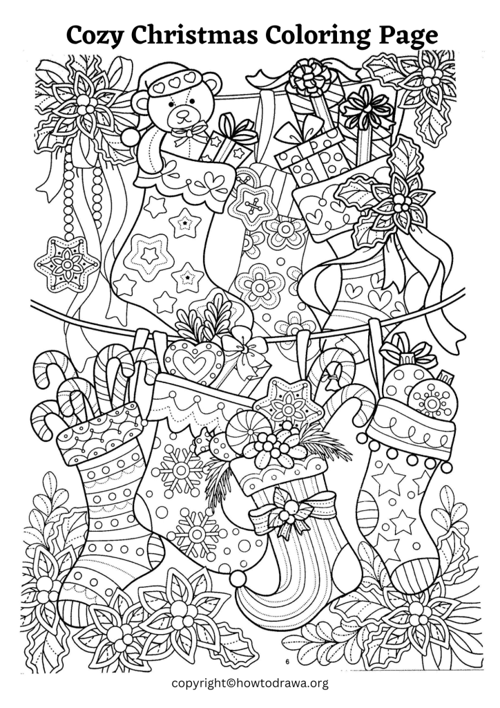 Free Cozy Christmas Coloring Sheets for Kids