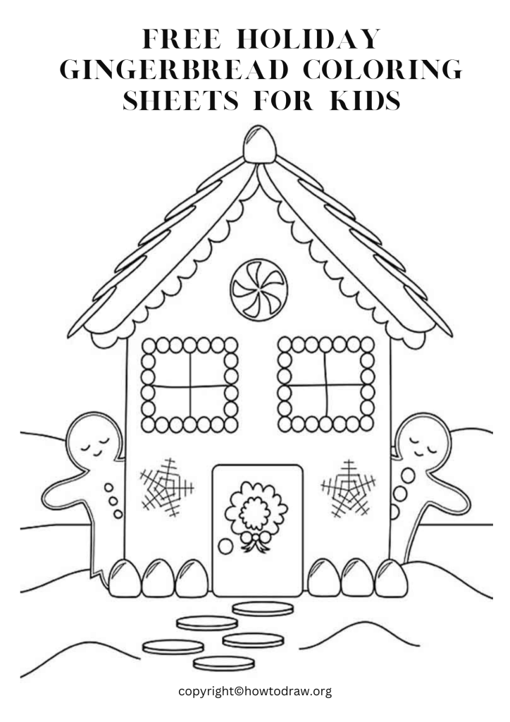 Free Holiday Gingerbread Coloring Sheets for Kids