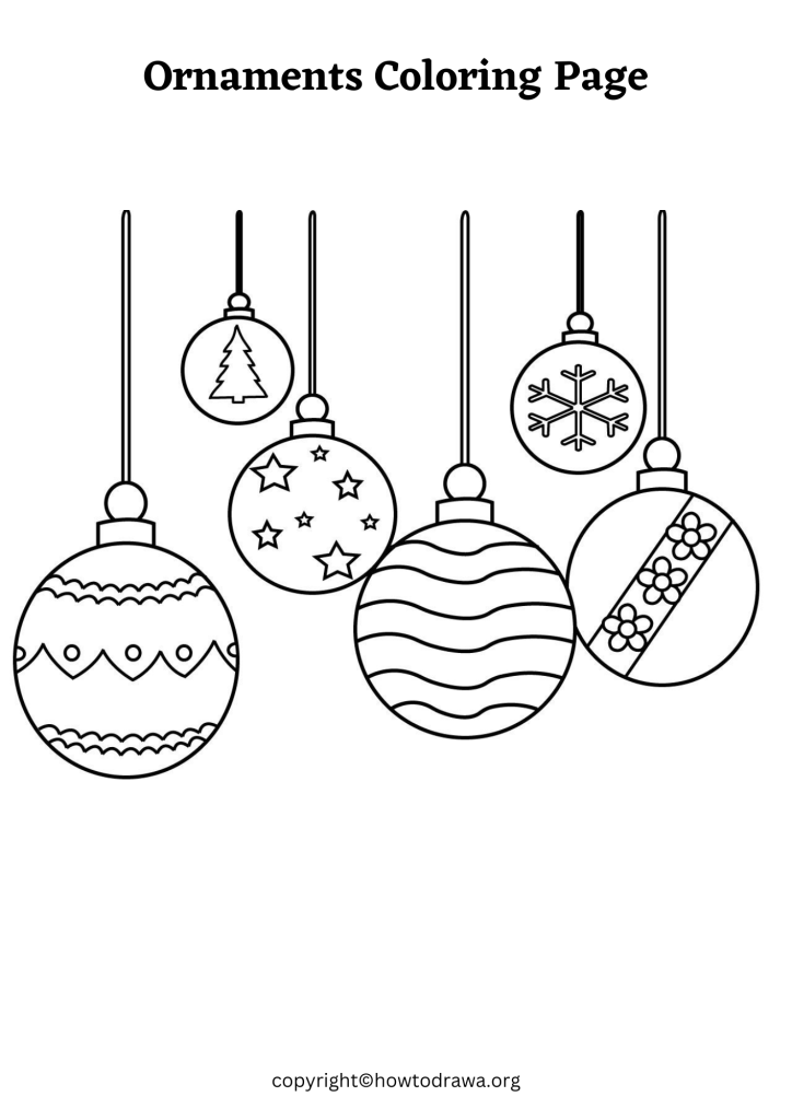 Free Ornaments Coloring Sheets for Kids