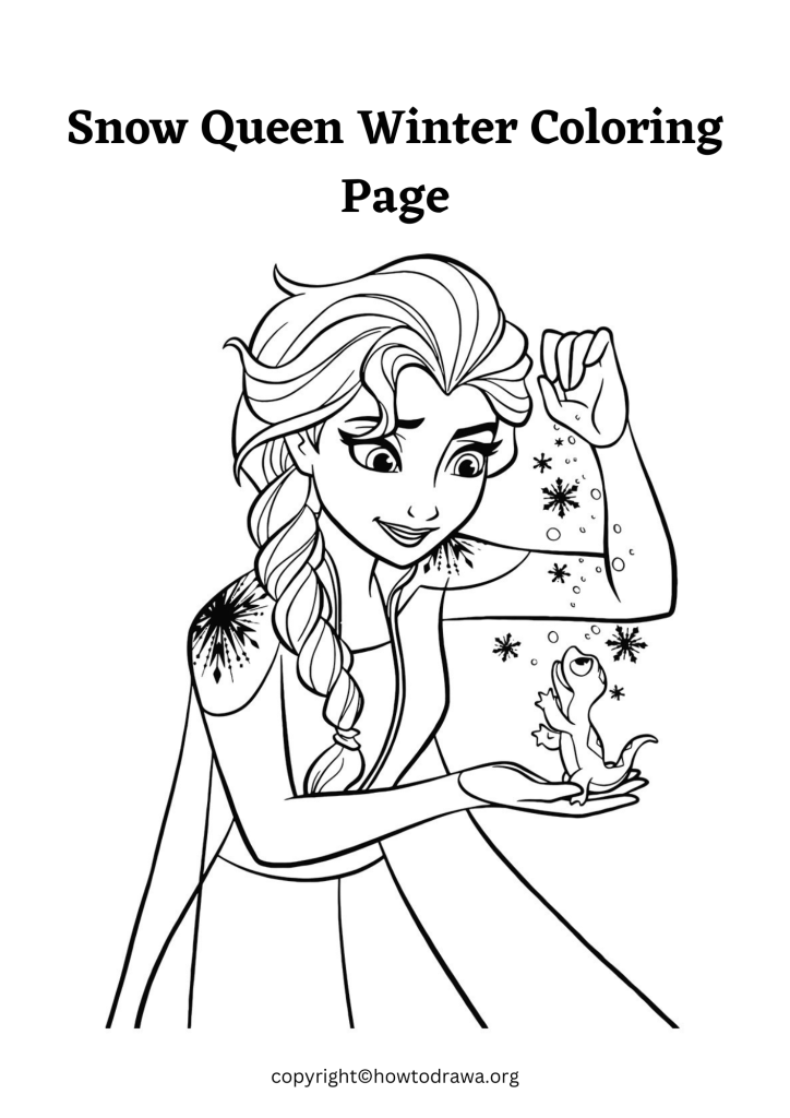 Free Snow Queen Winter Coloring Sheets for Kids