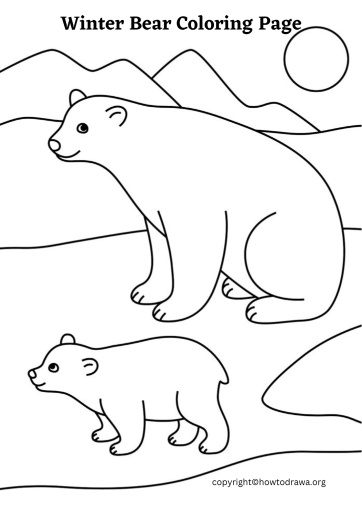 Free Winter Bear Coloring Sheets for Kids