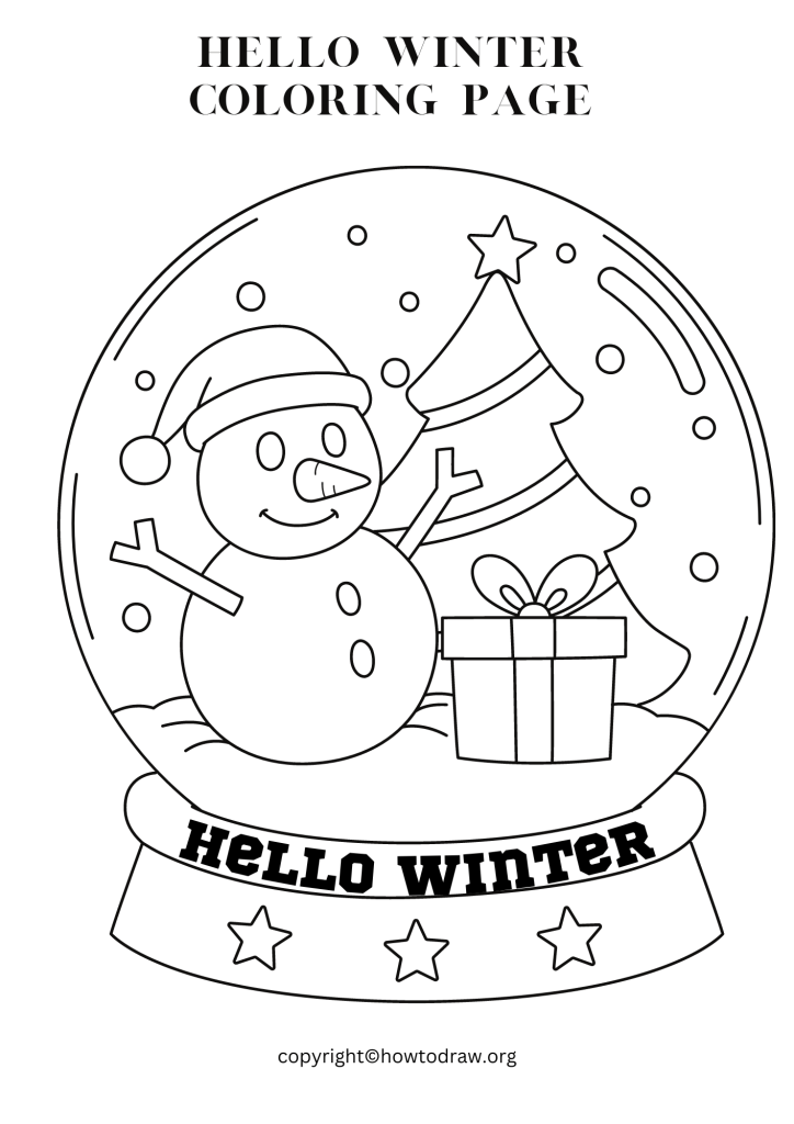 Hello Winter Coloring Page