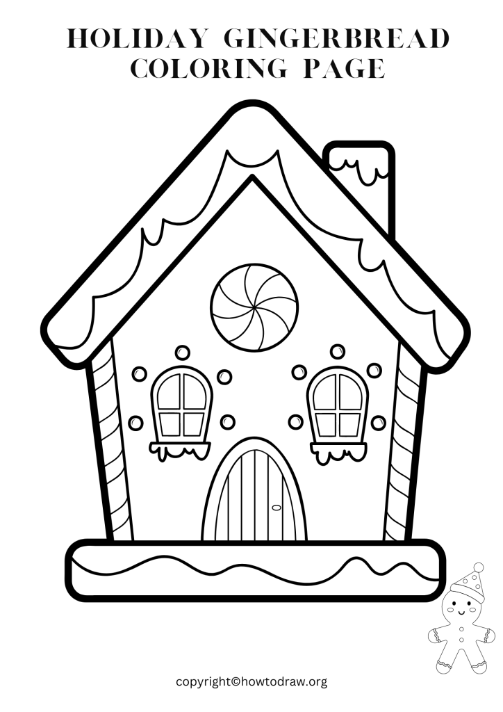 Holiday Gingerbread Coloring Page