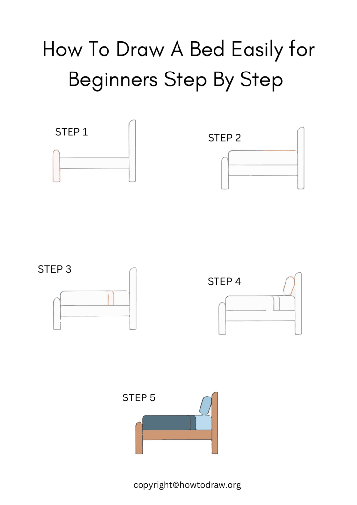 How To Draw A Bed Easily for Beginners Step By Step