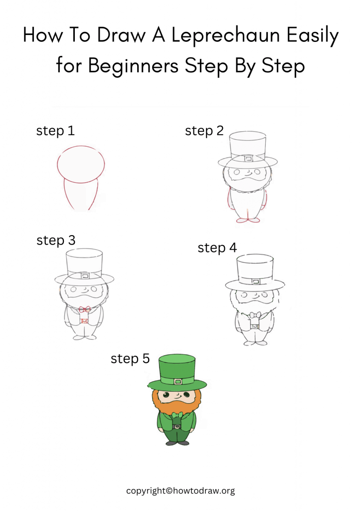 How To Draw A Leprechaun Easily for Beginners Step By Step