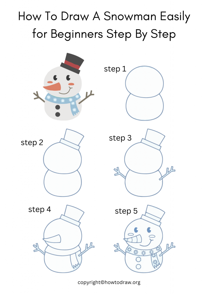 How To Draw A Snowman Easily for Beginners Step By Step