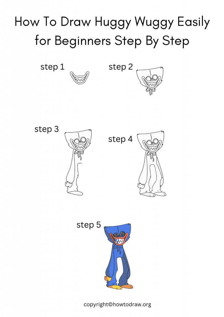 How To Draw Huggy Wuggy Easily for Beginners Step By Step