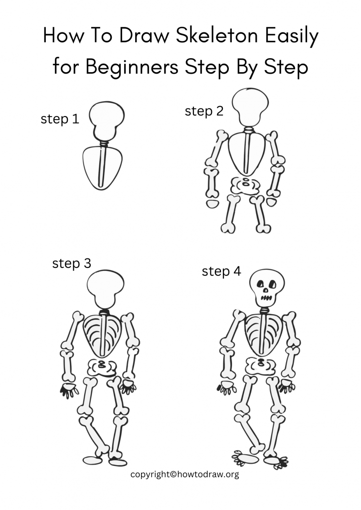 How To Draw Skeleton Easily for Beginners Step By Step