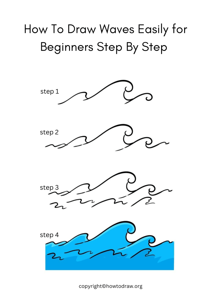 How To Draw Waves Easily for Beginners Step By Step