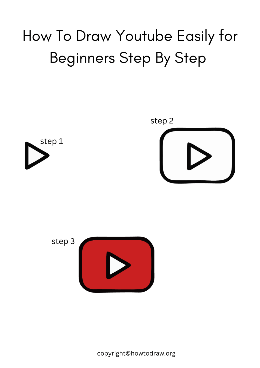 How To Draw Youtube Step By Step – For Kids & Beginners