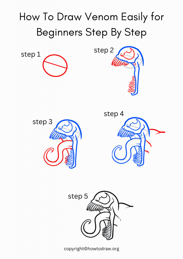 How To Draw Venom Easily for Beginners Step By Step