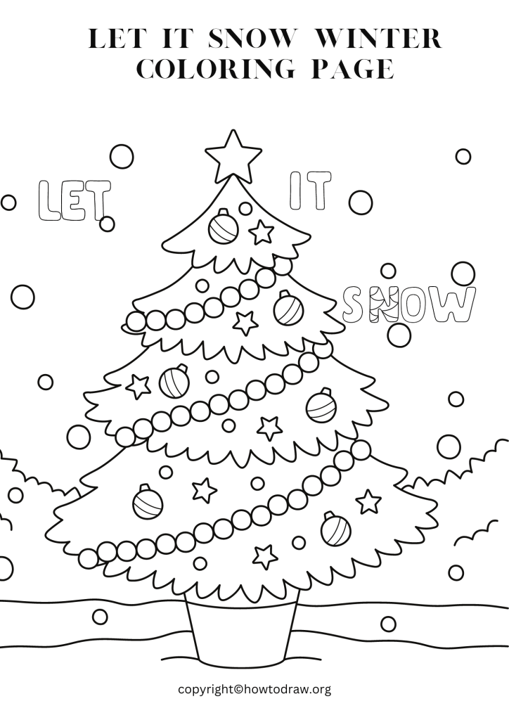 Let it Snow Winter Coloring Page