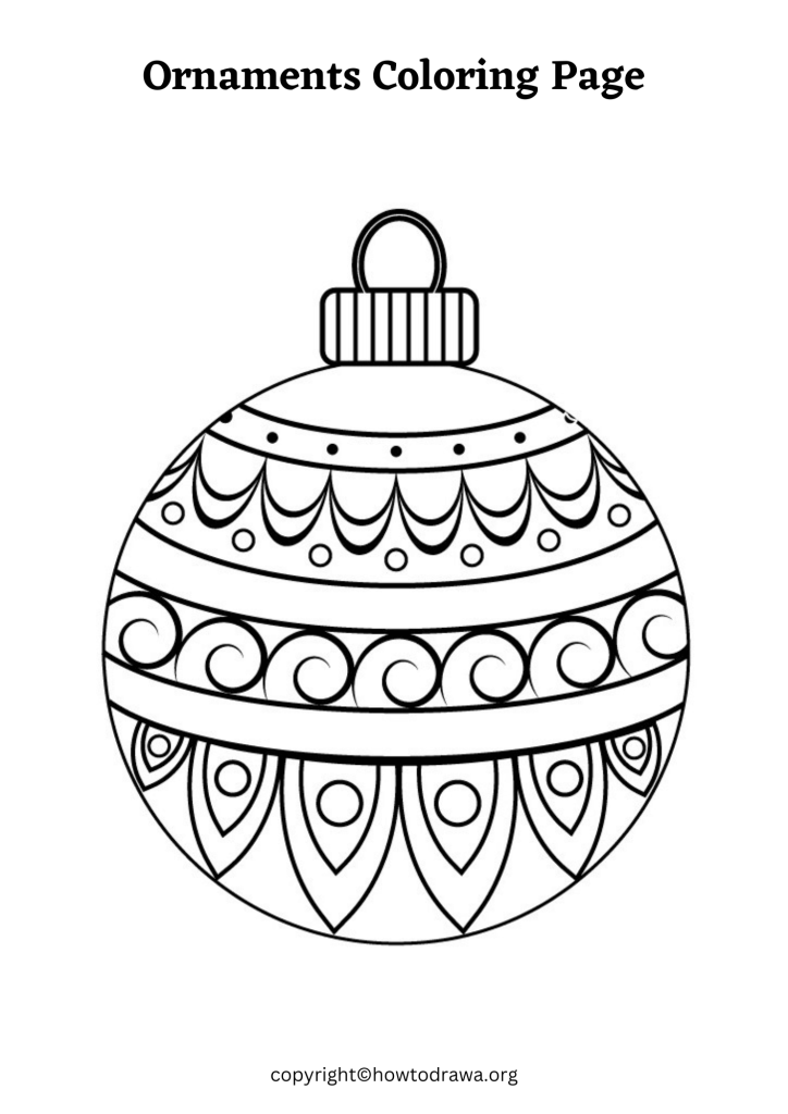 Ornaments Coloring Page to Print and Color