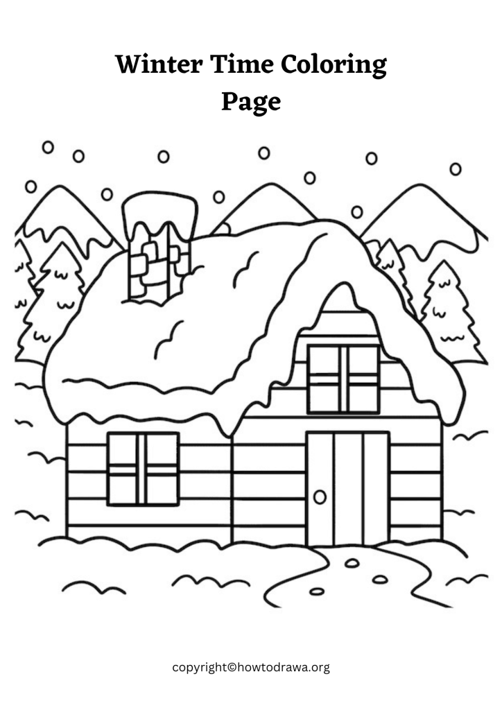 Simple Winter Time Coloring Sheet to Print and Color