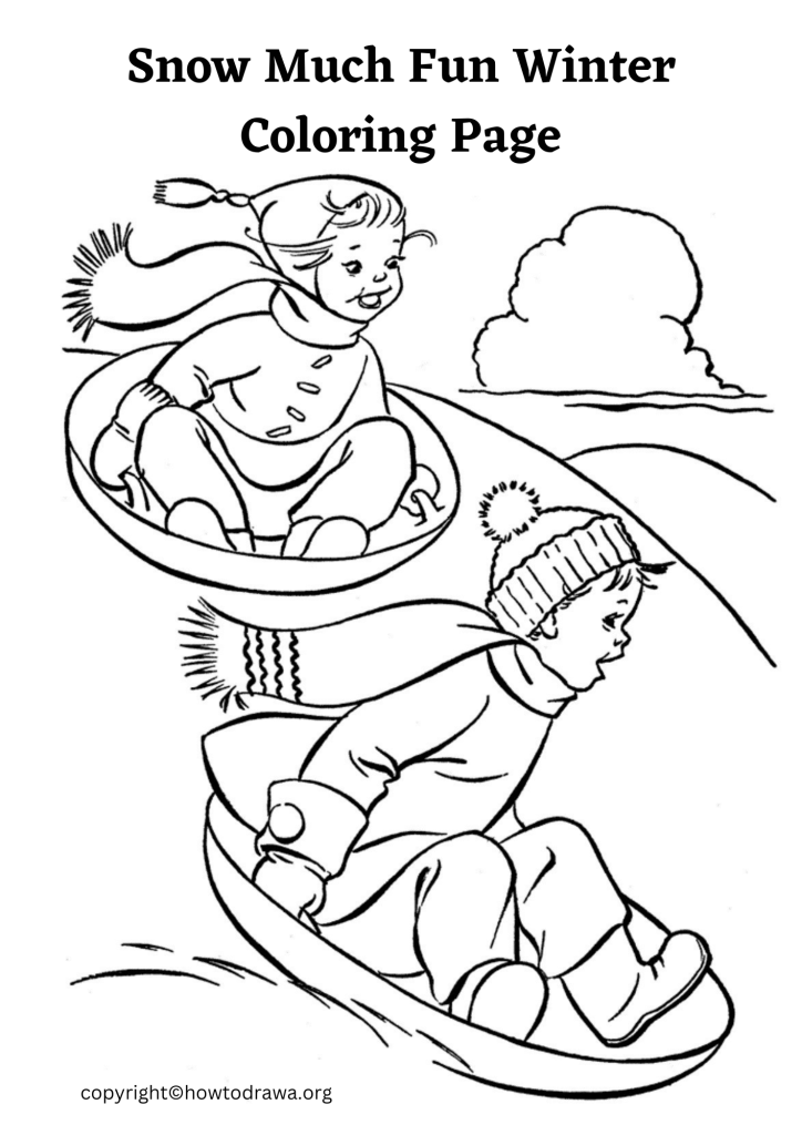 Snow Much Fun Winter Coloring Page