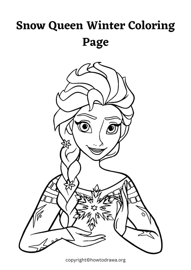 Snow Queen Winter Coloring Page