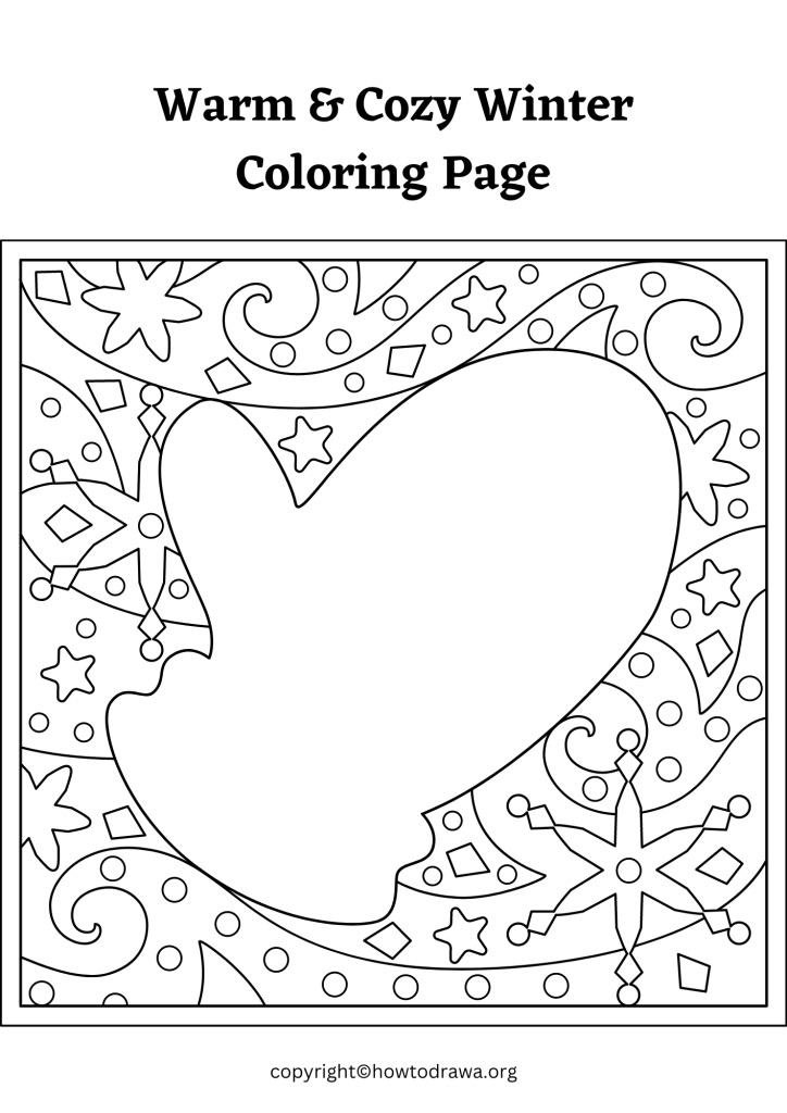 Warm & Cozy Winter Coloring Page