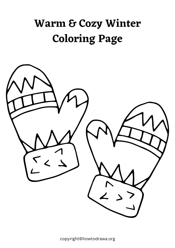 Warm & Cozy Winter Coloring Page to Print and Color