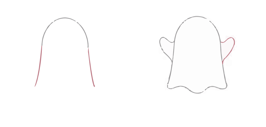 how to draw a ghost step 1