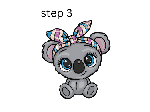 how to draw a koala step 3