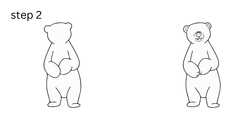 how to draw a polar bear step 2