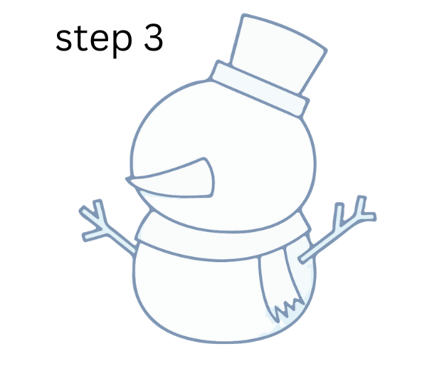 how to draw a snowman step 3