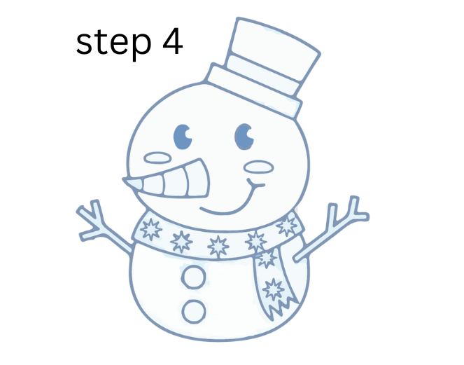 how to draw a snowman step 4