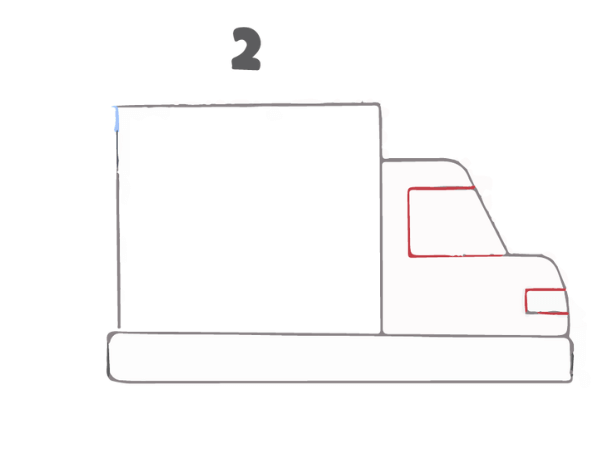 how to draw a truck step 2