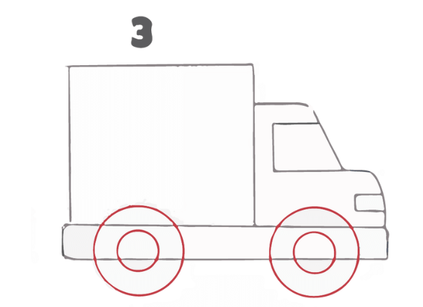 how to draw a truck step 3