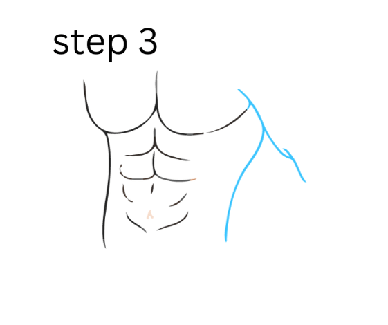 how to draw abs step 3