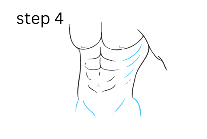 how to draw abs step 4