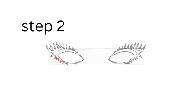 how to draw eyelashes step 2