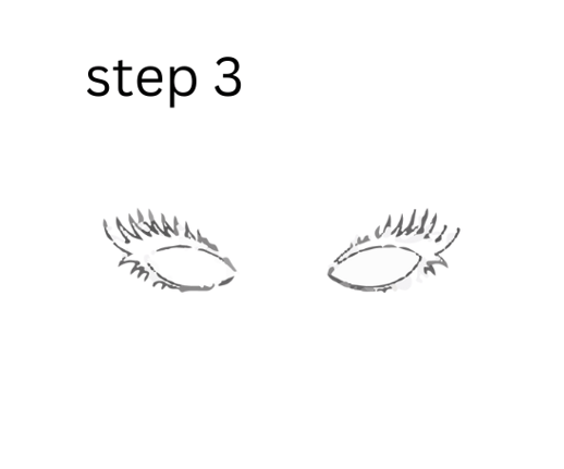 how to draw eyelashes step 3