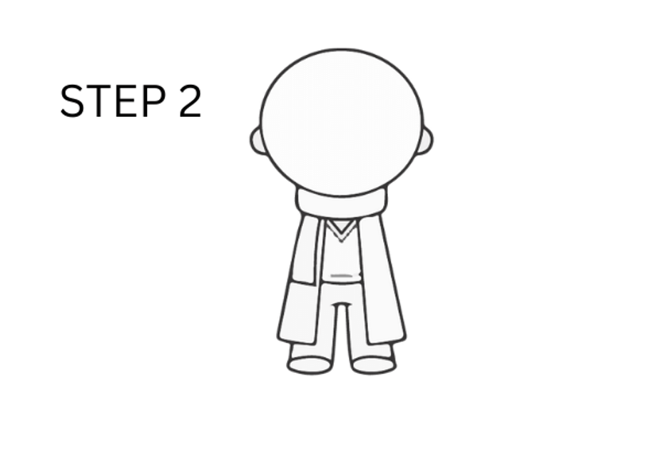 how to draw harry potter step 2